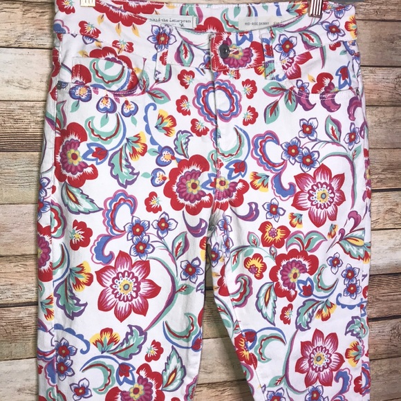 Pilcro and the Letterpress Floral Mid Rise Jeans - Picture 3 of 10